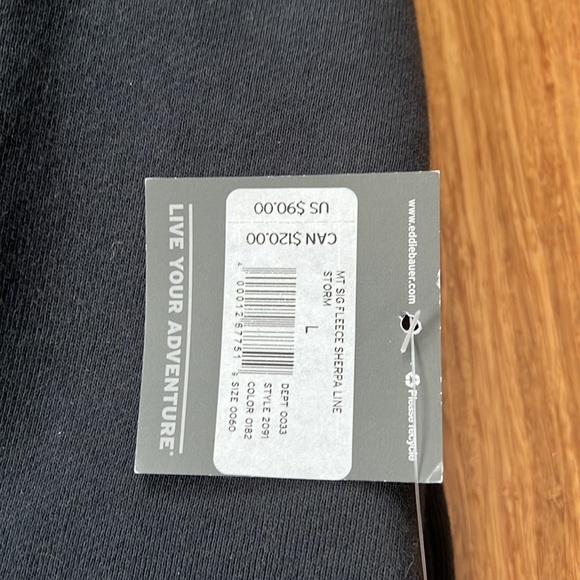 NWT Eddie Bauer Fleece Sherpa Lined Heavy Quarter Zip Sweatshirt Holiday Gift - Picture 2 of 5